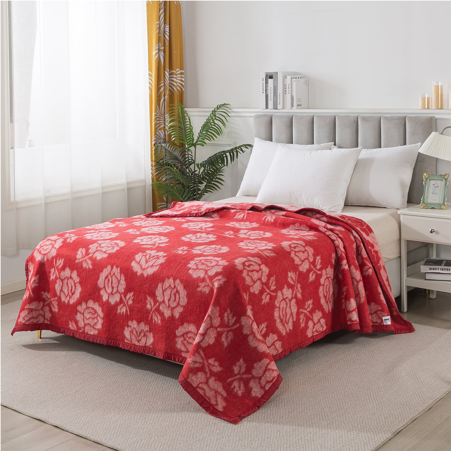 Andes - Frazadas Classic Jacquard Rojo 2 Plazas