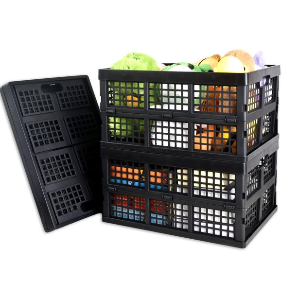 Paquete de 3 Cajas Plegables CONLI 34L Negro