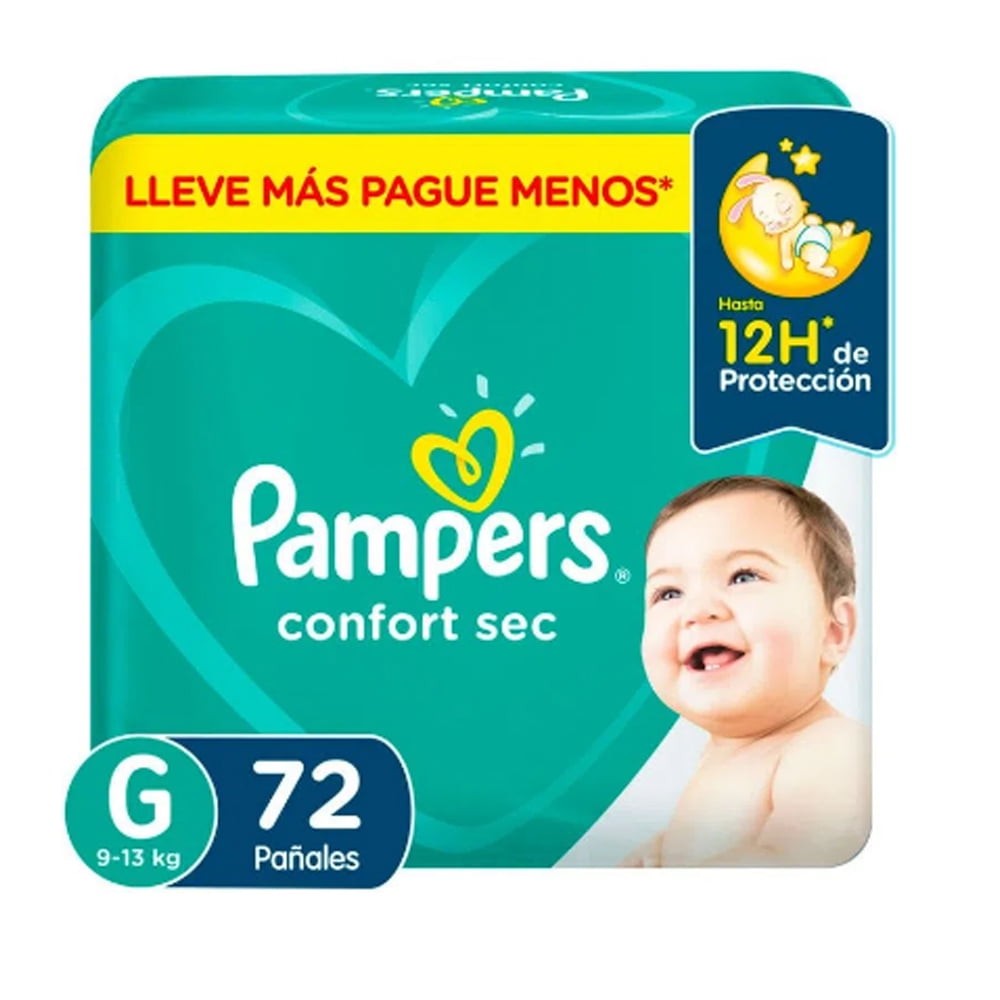 Pañales Desechables Pampers Confort Sec G 72 Unidades