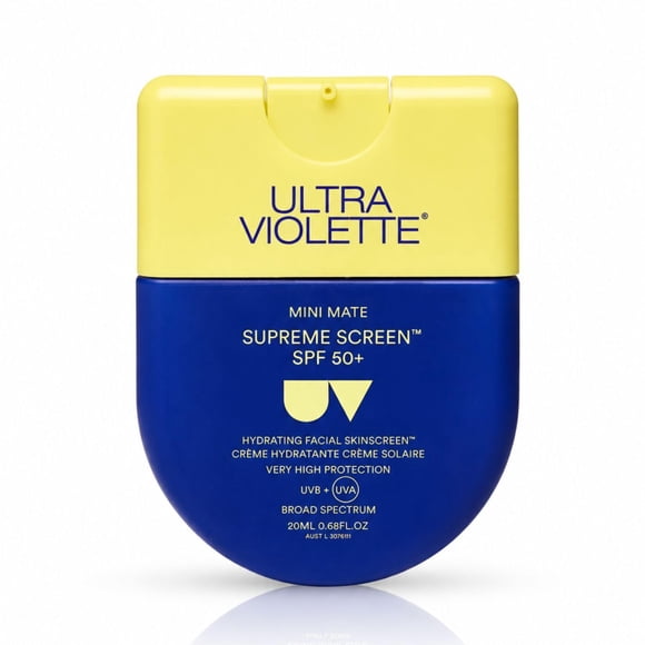Ultra Violette Supreme Screen SPF 50 Mini Protector Solar Facial Hidratante y Prebase, Acabado Ligero, 20 ml