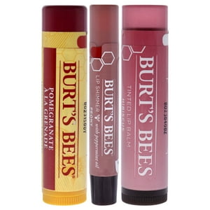 Burts Bees - Regalo De Beso De Muérdago - Rosa De Para Mujer - Bálsamo Labial De Granada, Bálsamo Labial De Peonía, Bálsamo Labial Teñido De Hibisco
