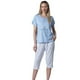 thumbnail image 3 of Pijama Algodón Capri Con Botones Est. Flores | Sueño Ligero, 3 of 3