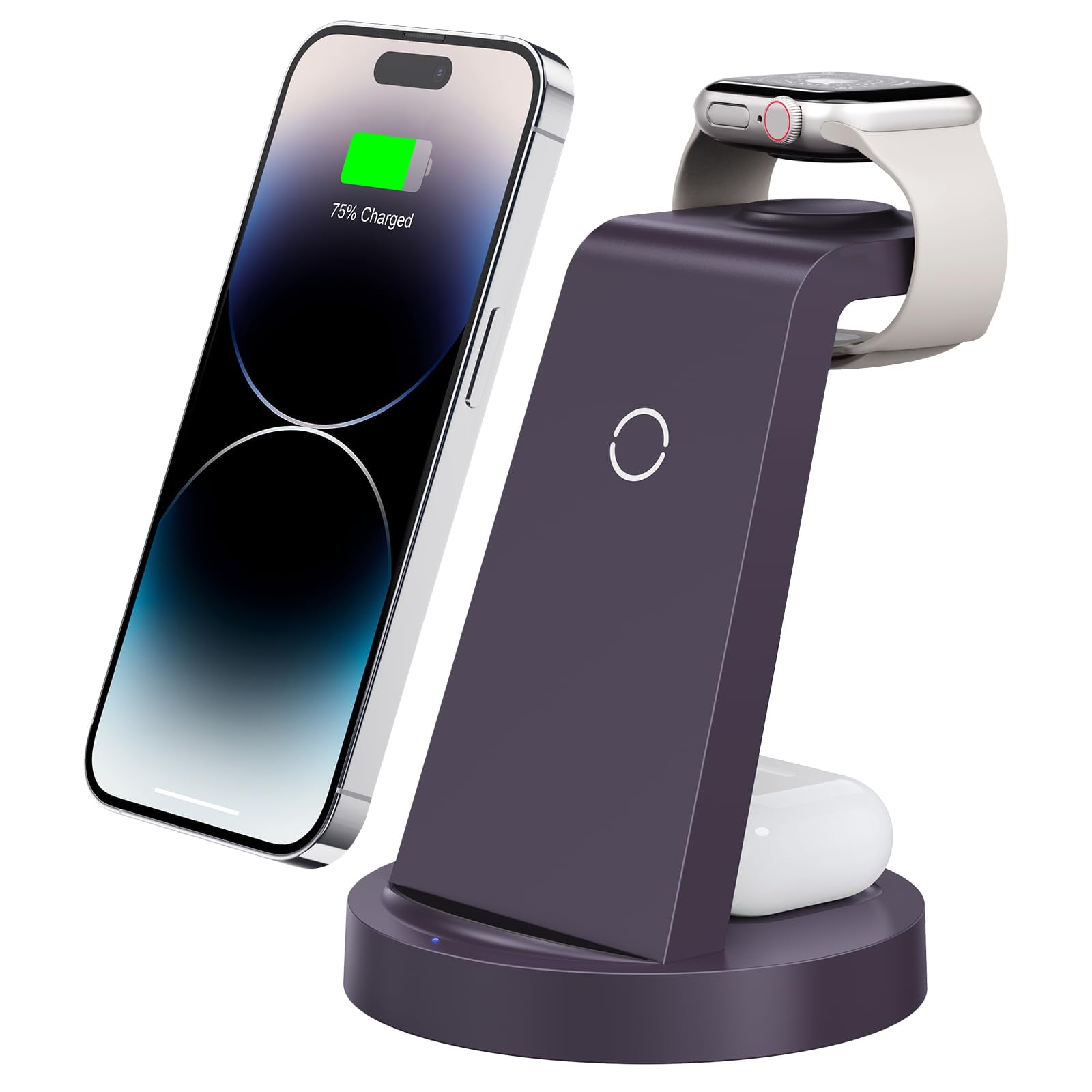 Estación De Carga Anlmz 3 En 1 Inalámbrica Para Iphone Con Adaptador