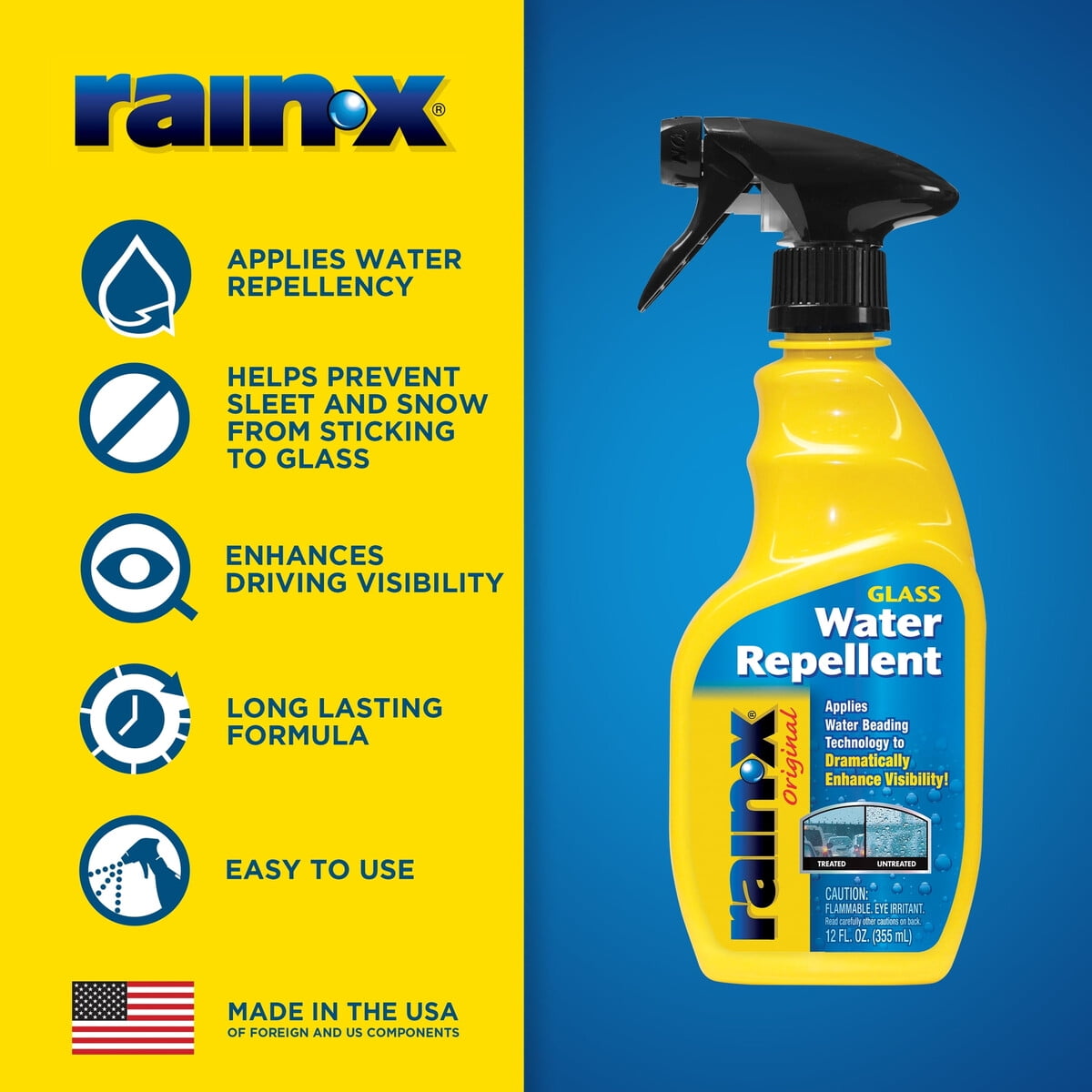 Repelente De Agua Para Vidrios Rainx Original 12oz Universal