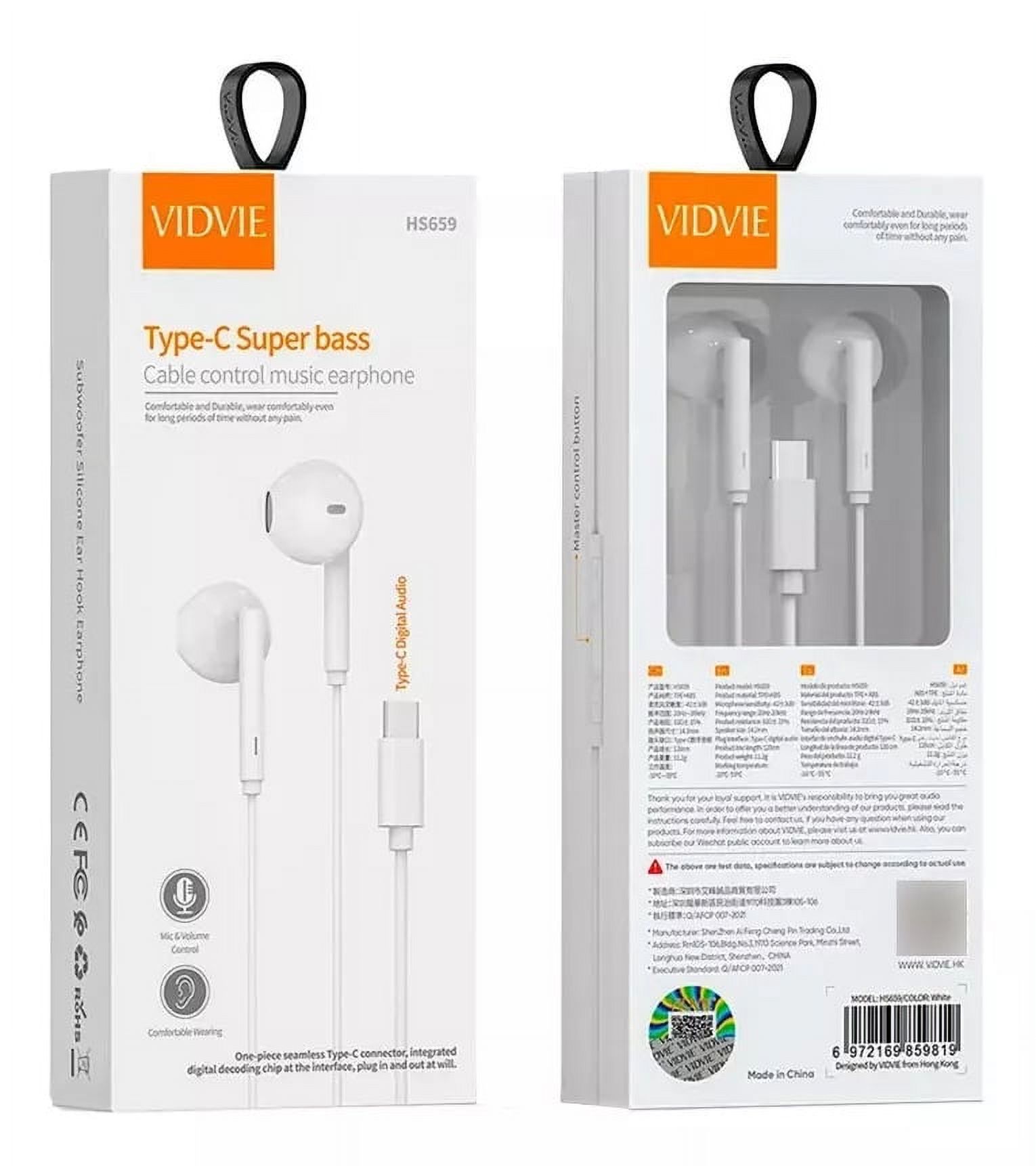 Vidvie - Audífonos Tipo-C Super Bass Hs659