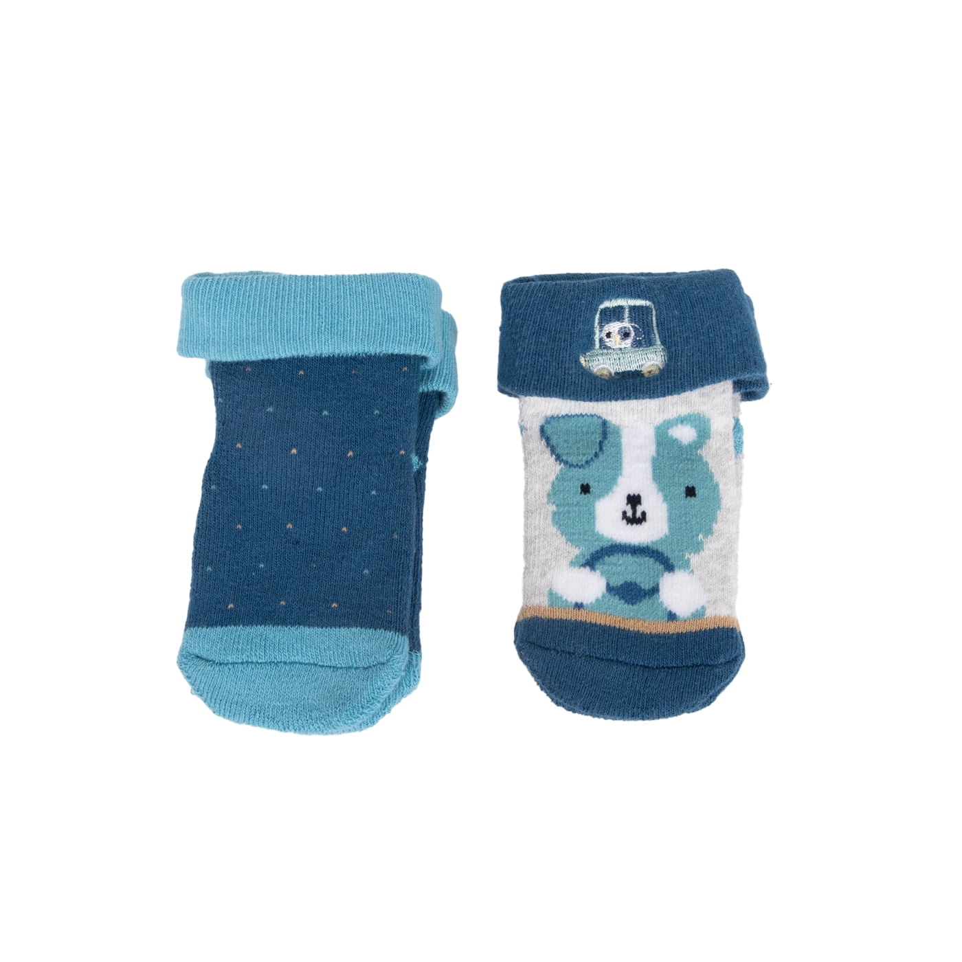 Pillin - Pack 2 Calcetines Recién Nacido Niño Toalla Perrito Surtido