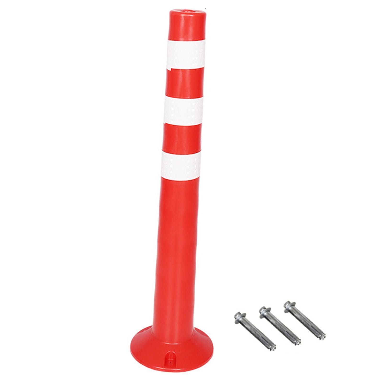 Magideal - Poste De Bolardo Seguro, Poste De Barrera De Estacionamiento, Poste De Advertencia, Señales Seguras, Bolardo De Tráfico De Tubería Reflectante Para Estilo E 70Cm