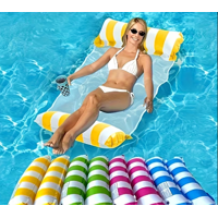 Farmers - Adult Colorful 4-In-1 Portable Water Hammock Multi-Purpose Pvc Pool Float With Saddle, Lounge Chair And Drifting Function, Perfect For Travel And Family Pool Time, Suitable For All Seasons