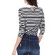 thumbnail image 3 of INSPIRE CHIC Blusa casual de manga larga para mujer con cuello de muñeca a rayas en contraste, elástico en la espalda, talla S, color negro, 3 of 8