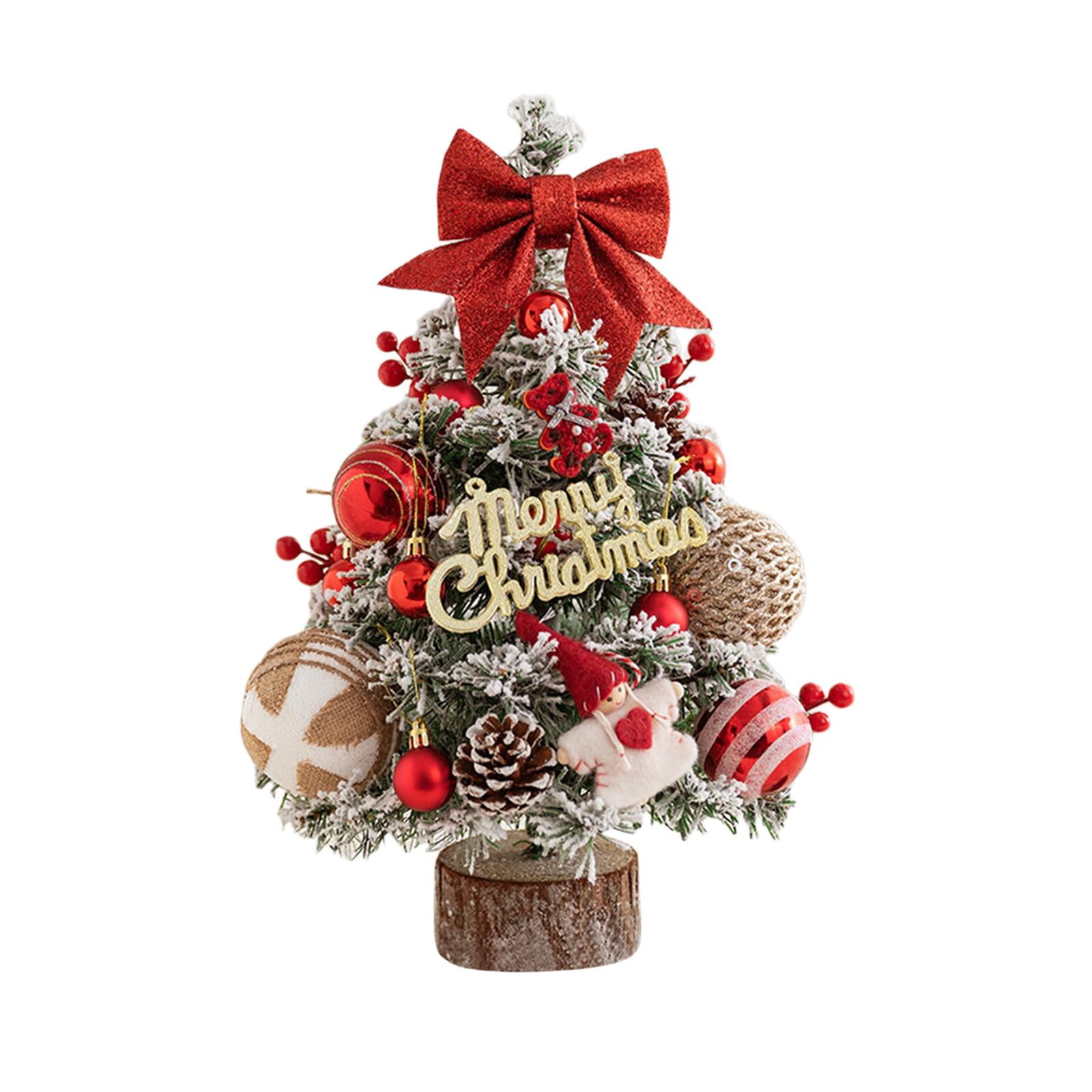 Bothyi - Árbol De Navidad De Mesa Con Luces, Suministros De Fiesta Para Mesa De Dormitorio De Vacaciones, Color Rojo