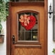 thumbnail image 2 of Corona de San Valentín, corona de corazón, 13 pulgadas/34 cm, corona de San Valentín de arpillera roja para puerta de entrada, decoraciones de corona de San Valentín de arpillera roja con lazos para f, 2 of 7