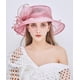 thumbnail image 4 of Sombrero De Organza Rosa De Ala Ancha Para Boda E Iglesia, 4 of 7