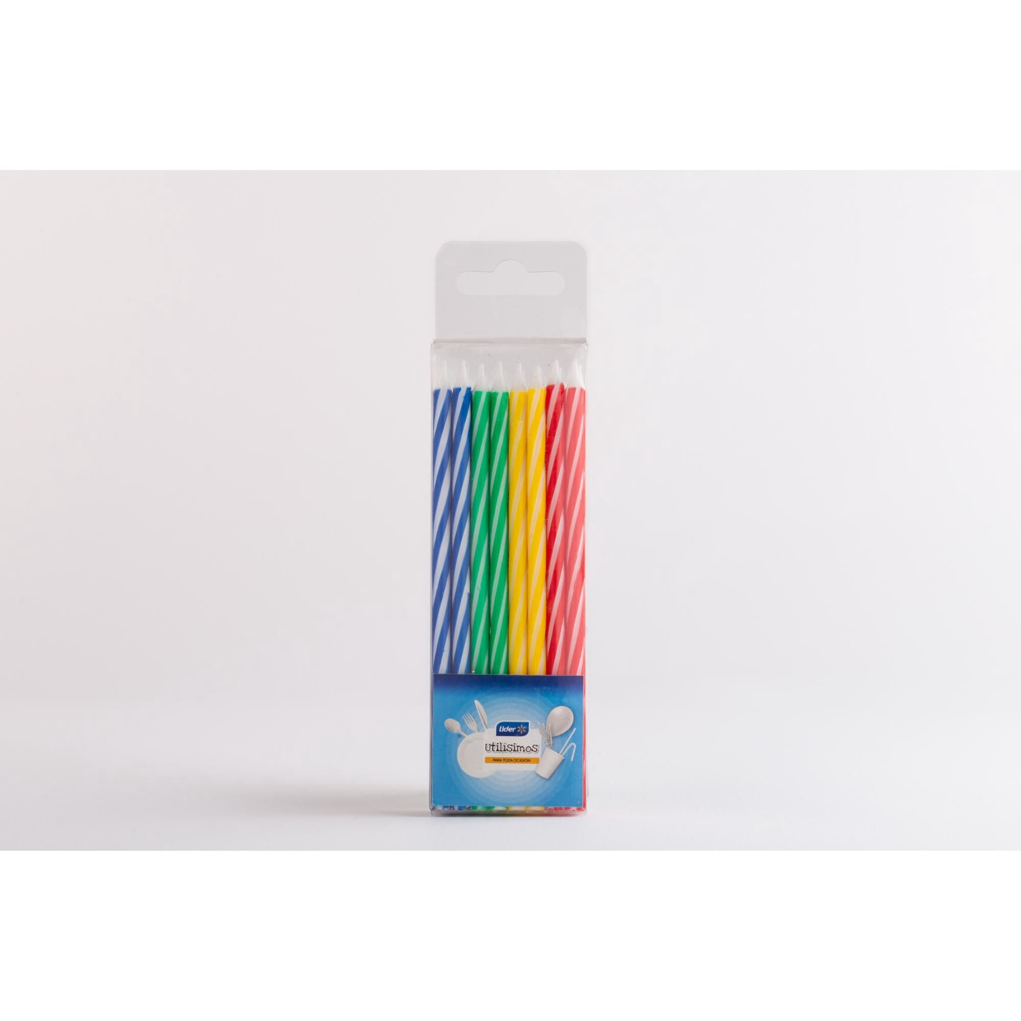 Set De 24 Velas Espiral Multicolor Lider