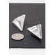 thumbnail image 4 of Aretes Fashnzfab Modernos Triangulares De Botón Oro y Plata, 4 of 4