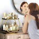 thumbnail image 2 of Organizador de maquillaje YIWANFW negro y dorado de 2 niveles para tocador, 2 of 3
