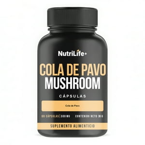 Emetres - Cola De Pavo Mushroom 500Mg 60 Capsulas Nutrilife+ Sin Sabor
