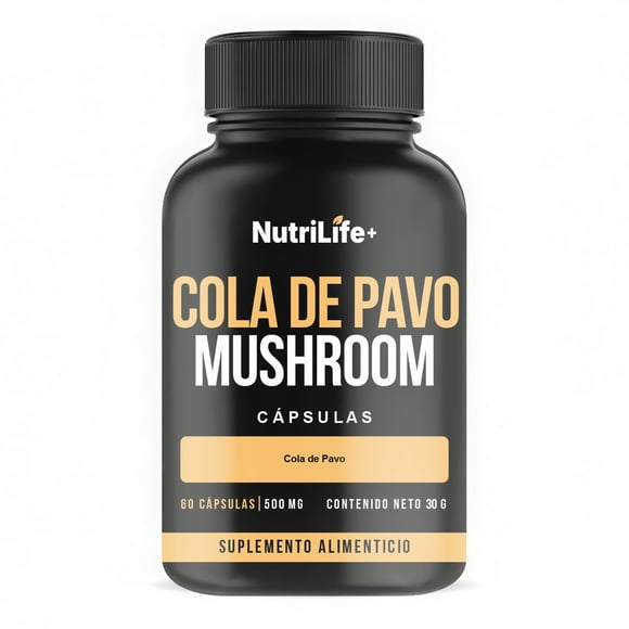 Cola De Pavo Mushroom 500mg 60 Capsulas Nutrilife+ Sin Sabor