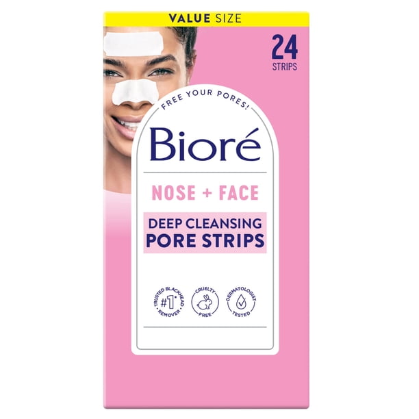 Eliminador de puntos negros para nariz y rostro Pore Strips Biore, 24 quilates, tamaño económico
