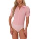 thumbnail image 1 of INSPIRE CHIC Camiseta de Trabajo de Manga Corta para Mujer con Botones, Body de Una Pieza, Rosa M, 1 of 5