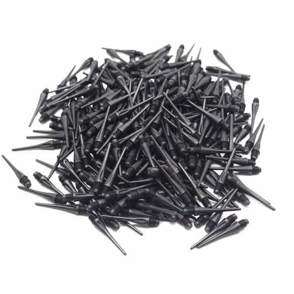 Soft Dart Tips ROOBEEO 2BA, rosca de plástico, paquete de 300 unidades, color negro