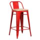thumbnail image 2 of Taburete Medio 66 Tolix Replica Madera c/ resp Rojo, 2 of 2