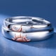 thumbnail image 3 of Anillo Alianzas Plata 925 Sol Luna Parejas Compromiso Par plateado Talla única, 3 of 5