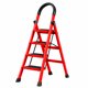 thumbnail image 1 of Escalera De Tijera Metálica Roja 4 Peldaños Plegable Hogar, 1 of 4