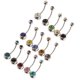 thumbnail image 5 of 15 piezas de moda joyería del cuerpo botón de bola de cristal ombligo ombligo anillo bar 18 g, 5 of 5