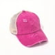 thumbnail image 1 of Unisex Washed Baseball Cap: Distressed Ripped Criss Cross Ponytail Hat - Adjustable Casual Style for Men & Women, 1 of 5