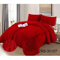 Aladdins Shop - Cobertor De Invierno Peludo Con Chiporro 2 Plazas Color Rojo