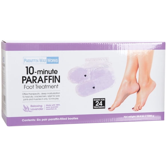 Botines para tratamiento de pies con cera de parafina y lavanda, 6 pares