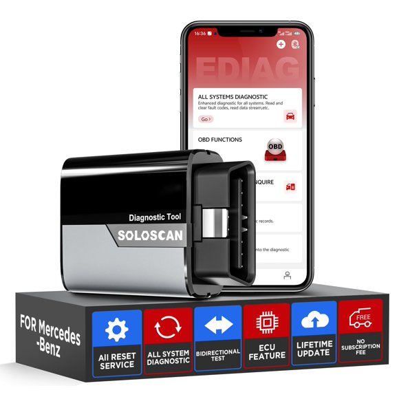 Escáner OBD2 KINGBOLEN SOLOSCAN Bluetooth para Mercedes-Benz