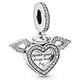 thumbnail image 2 of Colgante de plata de ley con forma de corazón y alas de ángel de Pandora, 2 of 6