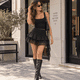 thumbnail image 1 of Falda Short Con Lunares Y Vuelo Asimétrico Mujer negro Talla Única, 1 of 3