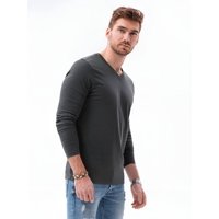 Home Fashion - Polera Hombre Manga Larga Cuello V Gris Talla M