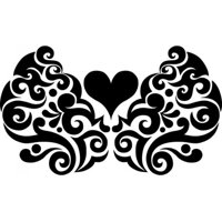 Rienda Libre Graphics - Decomural Heart Swirl Decorative Headboard Ws-32854