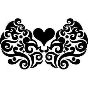 Rienda Libre Graphics - Decomural Heart Swirl Decorative Headboard Ws-32854