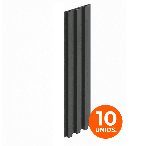 Wall Panel WPC Decorativo Negro Onix, 240x16, 22mm, Caja 10 Unids.
