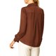 thumbnail image 3 of INSPIRE CHIC Camisas Elegantes para Mujer Cuello de Punta Manga Larga Blusa de Satén Suave Conjunto de Regreso a Clases para Maestras Marrón M, 3 of 7
