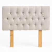 Ethan Desing - Respaldo Classic Line Buttons 2 Plazas Color Gris Perla