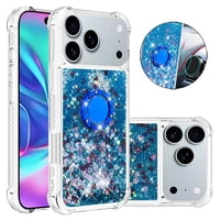Foxdock Funda Glitter Líquida Para Iphone 17 Pro Max Con Anillo Brillante, Tpu Antichoques Y Esquinas Reforzadas, Soporte