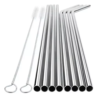 Genérico - Set De Bombillas De Acero Inoxidable, 8 Unidades + 2 Cepillos