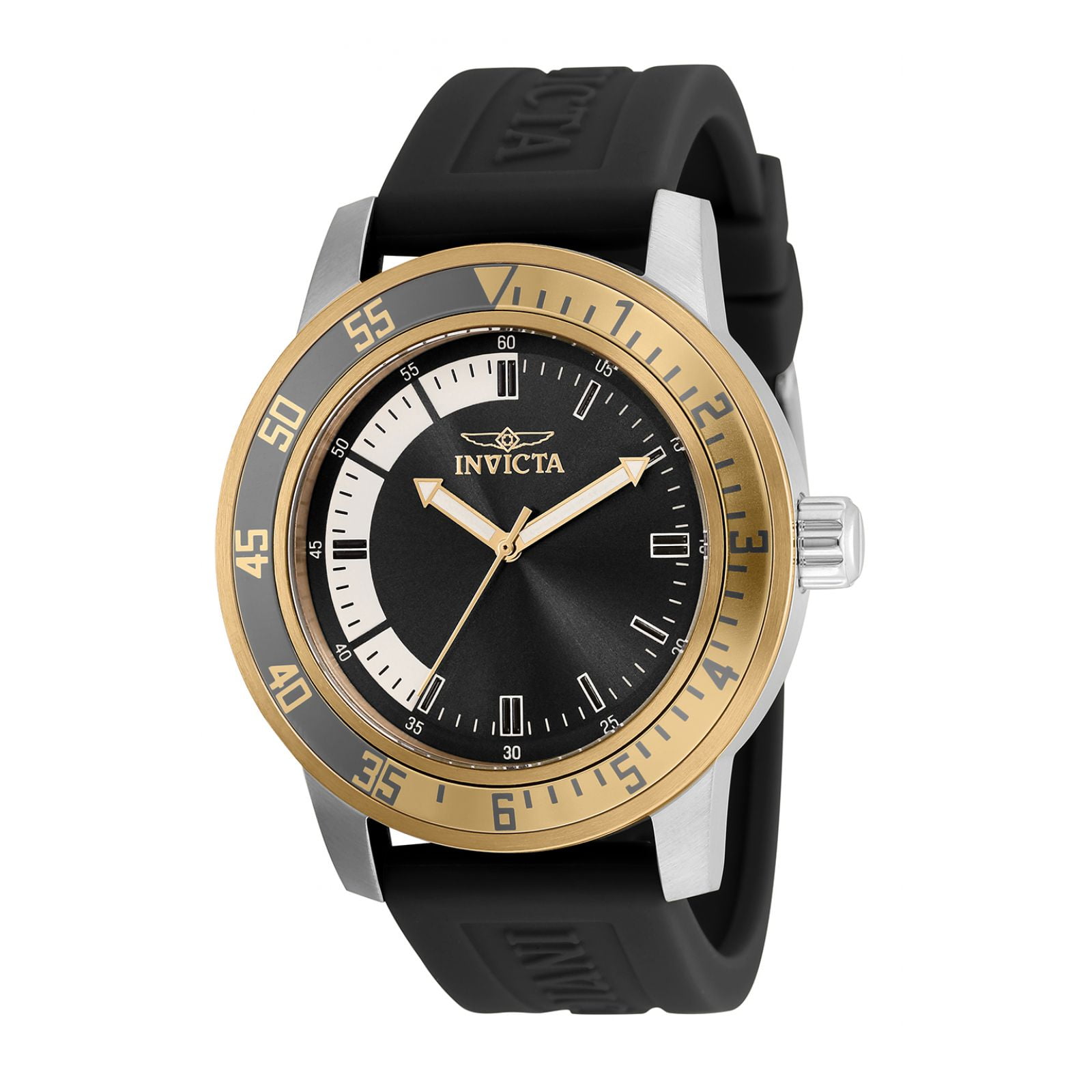 Invicta Men's Specialty Reloj De Cuarzo De Acero Inoxidable Con Correa De Silicona, Negro, Invicta Invicta