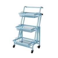 Click Ventas - Organizador Carrito Plegable Multiuso Con Ruedas Celeste