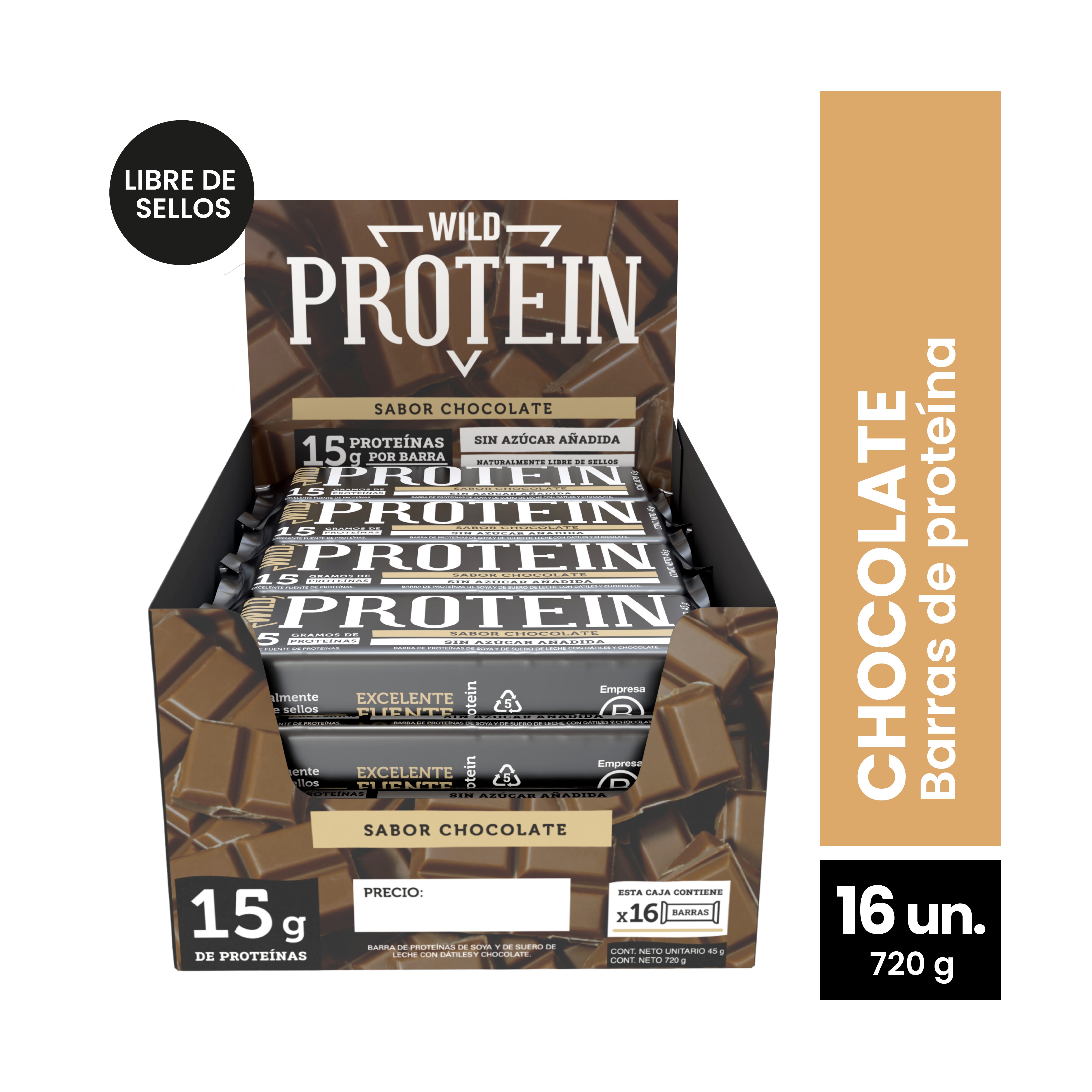 Wild Foods - Wild Protein Chocolate 15Gr 16 Unidades