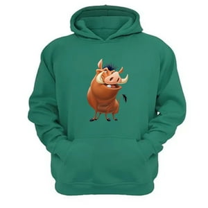 Genérico - Polerón Canguro Jabalí El Rey De La Selva Verde Aguamarina Talla M Unisex