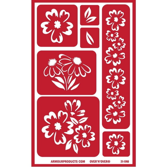 Floral surtido - plantilla reutilizable Over N Over