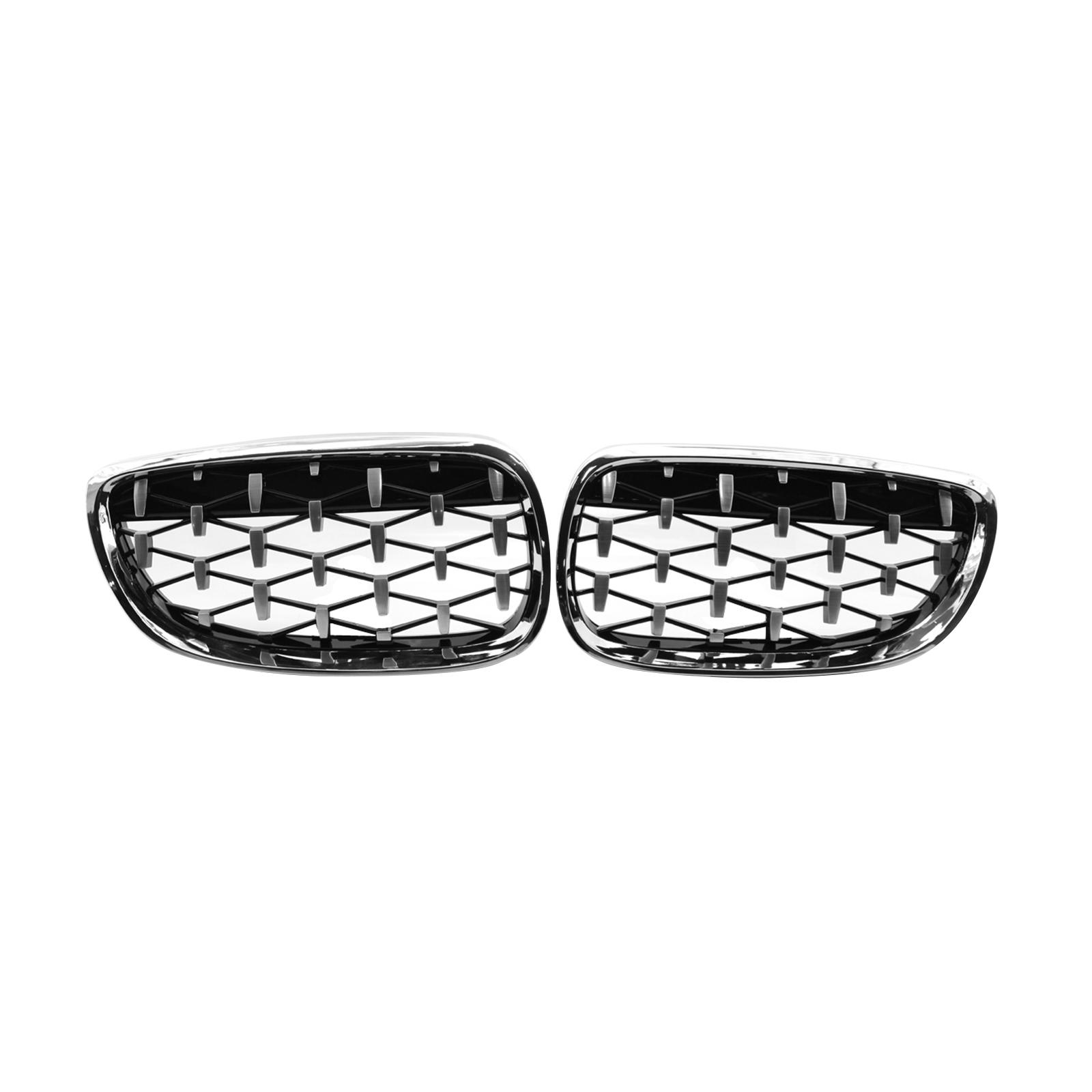 Magideal - 2X Parrilla Delantera Automotriz Parrilla De Riñón 51137157277 51137157278 Izquierda Derecha Para E92 Accesorio De Alta Calidad , Electrochapado