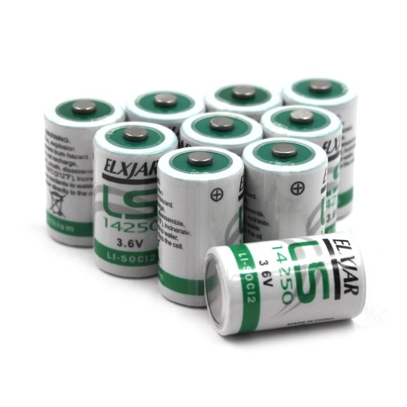 Baterías elxjar LS14250 1/2AA 3.6 V 1200 mAh (paquete de 10)