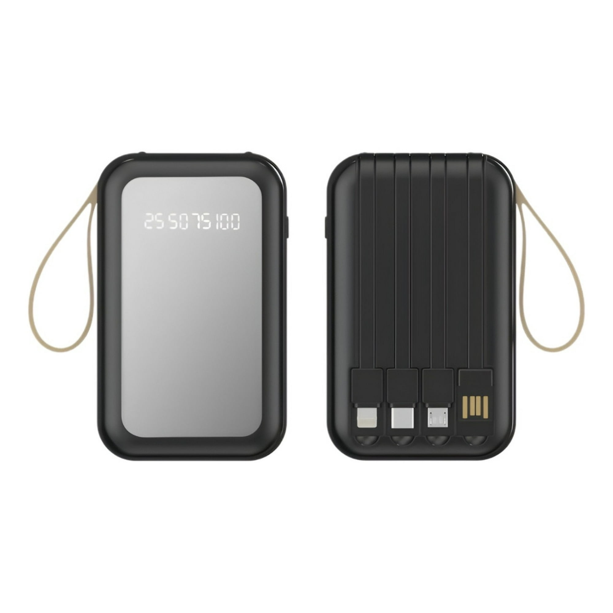 Genérico - Cargador Inalámbrico Portátil Led Cables Integrados 4en1